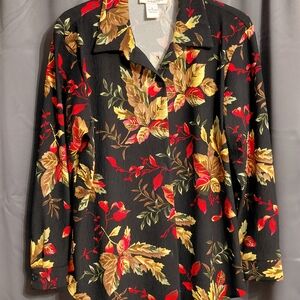 Simply Susan By Susan G Floral Button-Up Shirt XL
